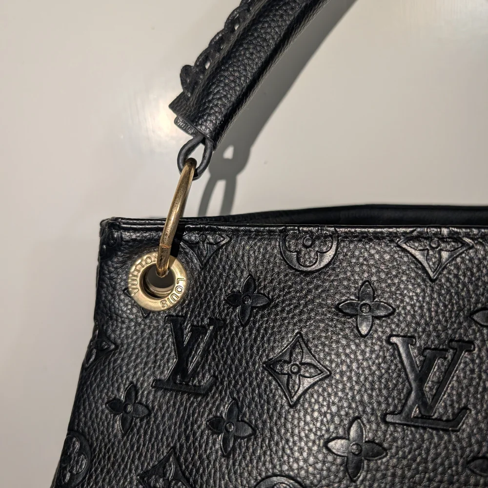 Louis Vuitton Black Embossed Leather Tote - Picture 3 of 6